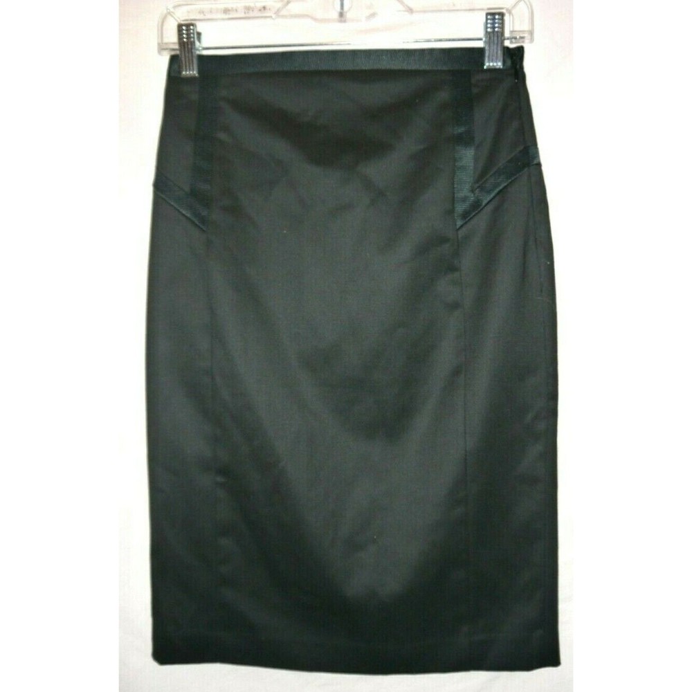 Express Design Studio Size 0  Black Side  Slit Leopard Lined Pencil Skirt